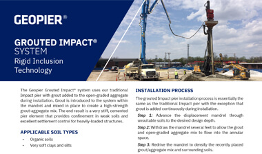 Geopier Grouted Impact® System Flyer